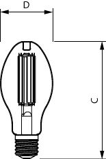 LED HPL, Ovale, Rete elettrica, 29.5 W, HPL 125W, SON 70W., E40, 3000 K, 5500 lm, CRI 80, 25000 ore – Immagine 4 di 4