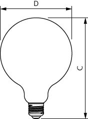 CorePro, LEDbulb, G120, 120 W, E27, 2700 K, 2000 lm, CRI 80, 15000 ore, Vetro – Immagine 8 di 8