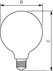 CorePro, LEDbulb, G120, 100 W, E27, 2700 K, 1521 lm, CRI 80, 15000 ore, Vetro – Immagine 8 di 8