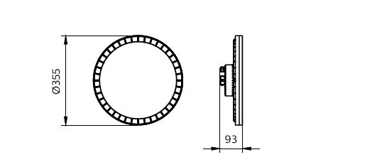 Proiettoire industriale Ledinaire, 185 W, D355 mm, 28000 lm, 4000 K, Fascio largo, IP65, IK06 – Immagine 3 di 3