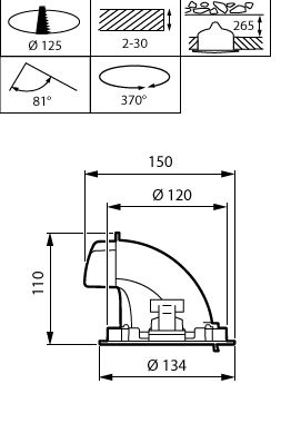 LuxSpace Accent Compact Elbow, Recessed, 38 W, D125 mm, 5200 lm, 3000 K, CRI90, IP20 – Immagine 10 di 10
