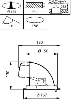 LuxSpace Accent Performance Elbow, Recessed, 29 W, D155 mm, 4000 lm, 3000 K, CRI90, IP20 – Immagine 10 di 10