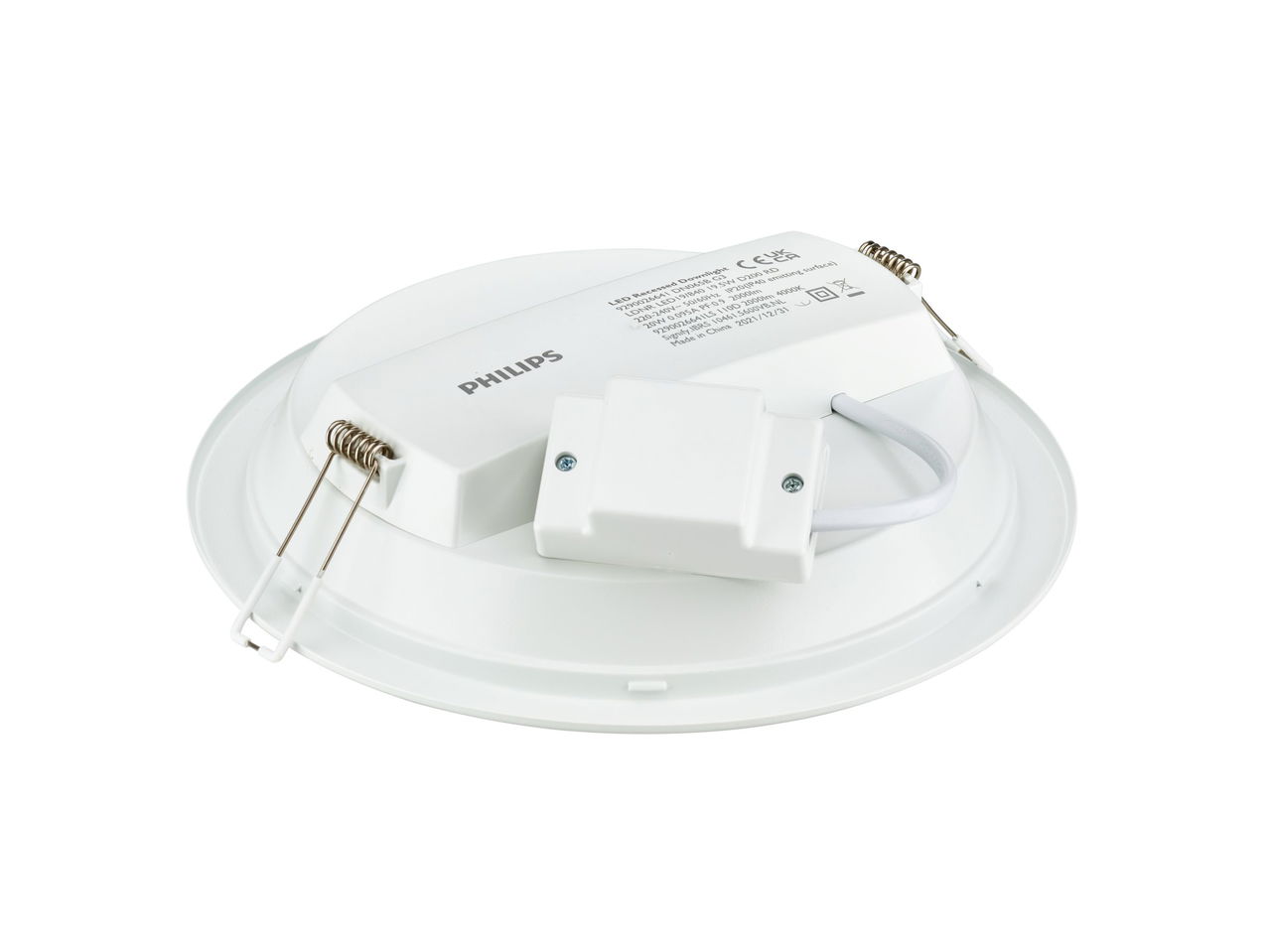 Ledinaire SlimDownlight, 12 W, D150 mm, 1200 lm, 3000 K, Angolo del fascio 110°, Bianco, IP20/44 – Immagine 4 di 8