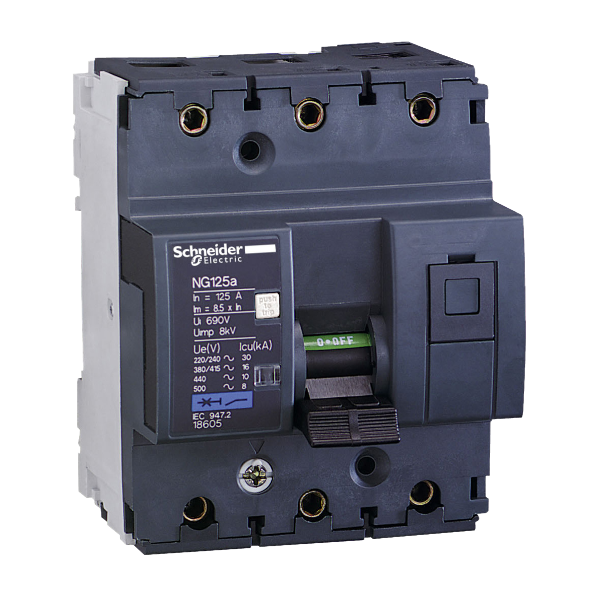 Interruttore magnetotermico NG125a 3P C 100A 16kA