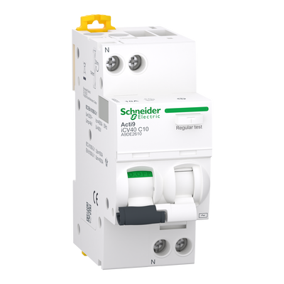 Interruttore magnetotermico differenziale (RCBO), Acti9 iCV40, 1P+N, 10 A, curva C, 4500 A, tipo CA, 30 mA