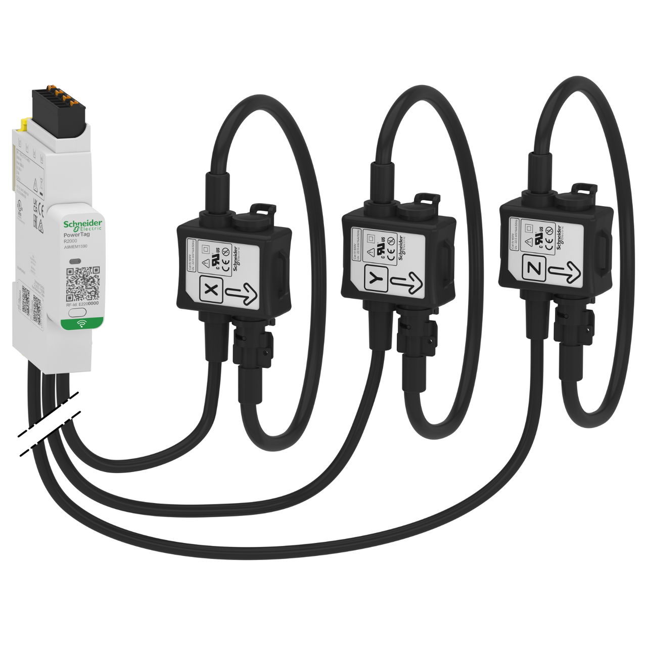 Sensore di energia, PowerTag Rope (aggancio a guida DIN) 200A 3P/3P+N posizione superiore e inferiore – Immagine 3 di 4