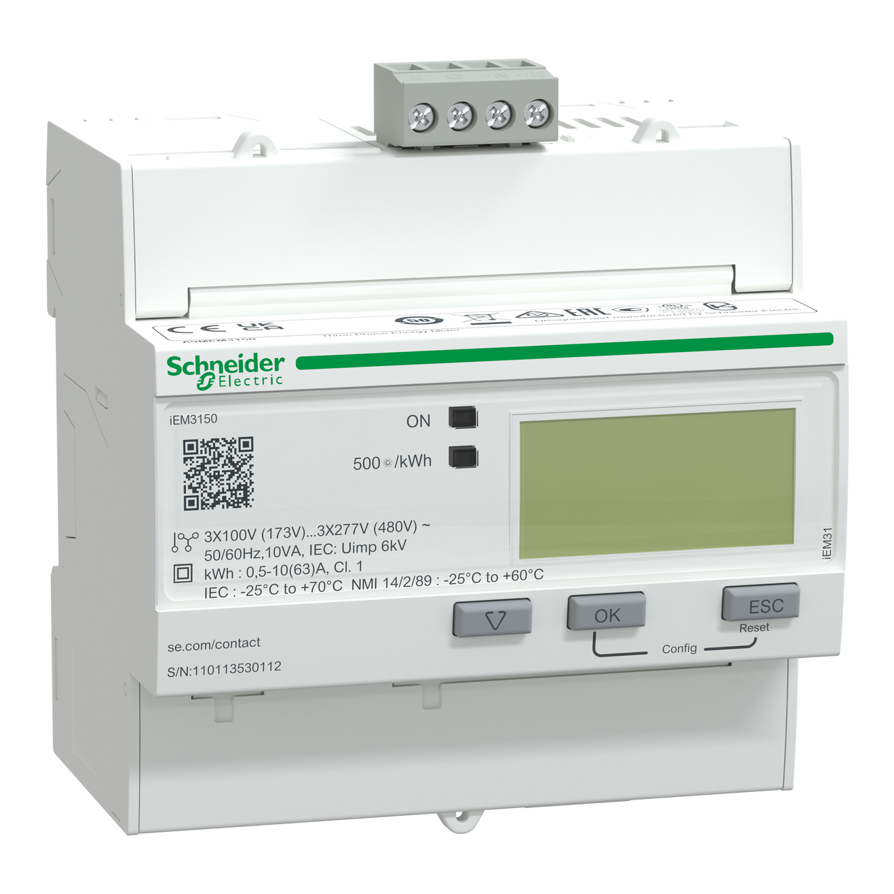 Contatore energia iEM3150 - 3P+N -inserzione diretta 63A - Modbus