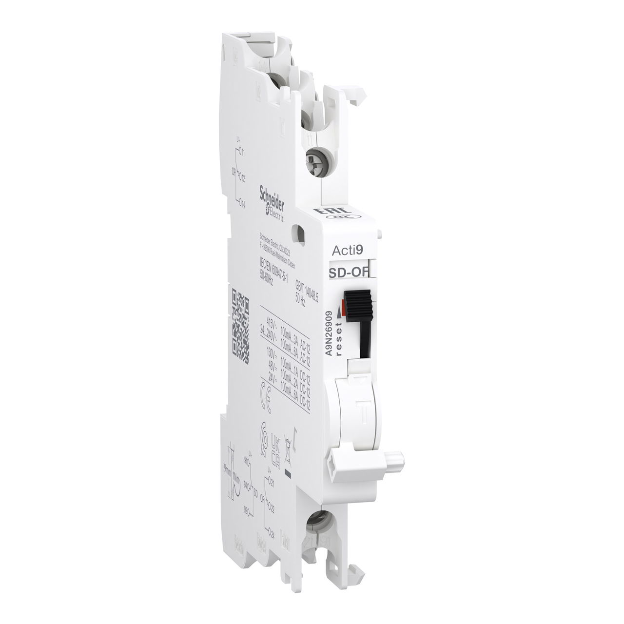 Contatto ausiliario Acti9&nbsp OF+OF/SD&nbsp per C120, C60H-DC, C60PV-DC, C60NA-DC, SW60-DC, 100mA to 6A, connessione dall'alto e dal basso – Immagine 3 di 4