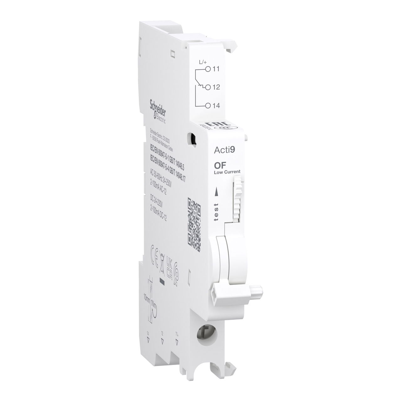 Contatto ausiliario Acti9&nbsp OF&nbsp per C120, C60H-DC, C60PV-DC, C60NA-DC, SW60-DC, 2mA to 100mA, connessione dal basso&nbsp  – Immagine 3 di 4