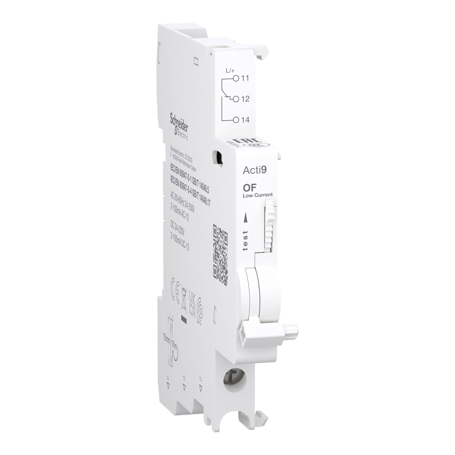 Contatto ausiliario Acti9&nbsp OF&nbsp per C120, C60H-DC, C60PV-DC, C60NA-DC, SW60-DC, 2mA to 100mA, connessione dal basso&nbsp  – Immagine 3 di 4