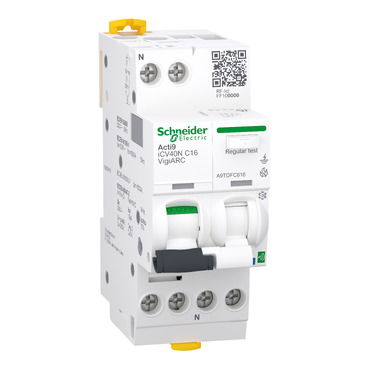 Interruttore magnetotermico differenziale comunicante con protezione AFDD, Acti9 iCV40N VigiARC, 1P+N, 16A, curva C, 30mA, tipo A-SI, 6000A – Immagine 2 di 5