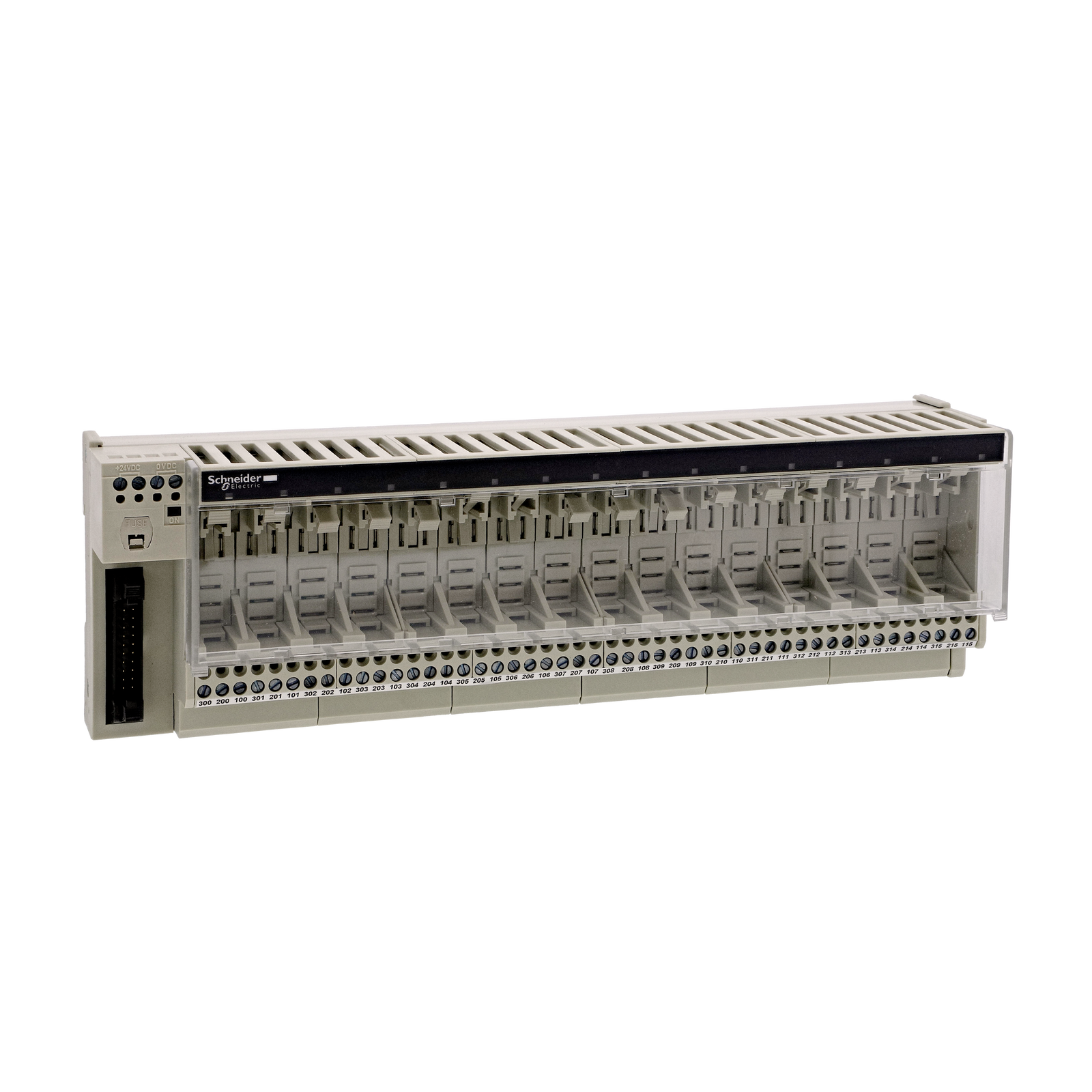 Sottobase per relè plug-in ABE7 - 16 canali - Relè 12,5 mm