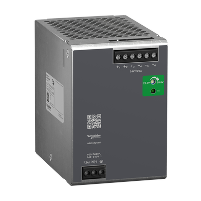 Alimentatori switching, 100-240 V AC, 24 V 20 A, monofase, Ottimizzato