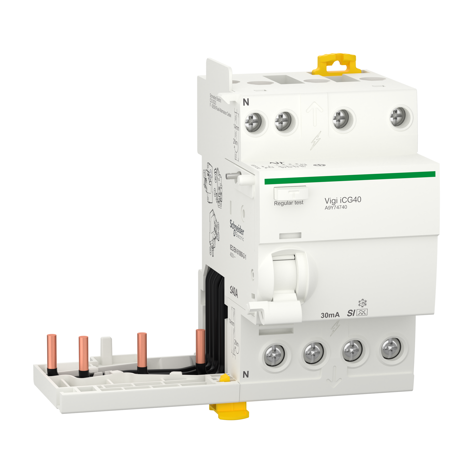 Blocco differenziale gruppo partenze Vigi iCG40 3P+N 40A 30mA Tipo A SI