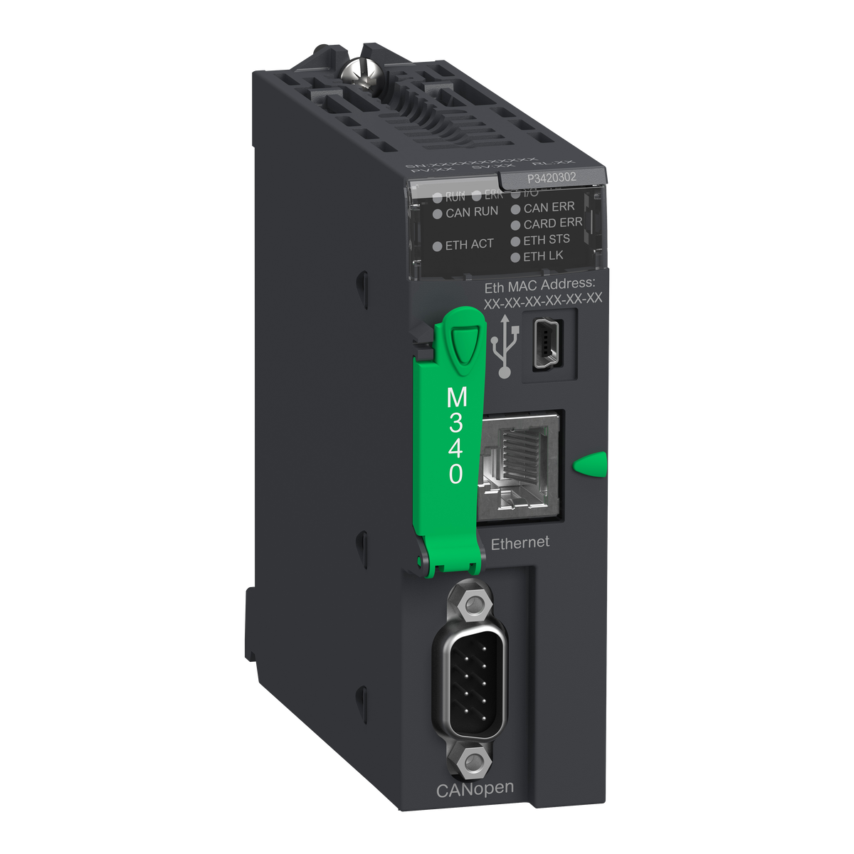 Modulo processore M340 - max 1024 I/O discreti + 256 I/O analogici - CANOpen