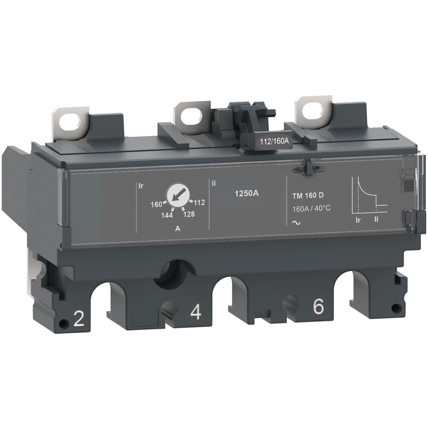 Sganciatore TM100D, ComPacT NSX100/160/250, 3 poli, protezioni magnetotermiche, valore nominale 100A – Immagine 3 di 4