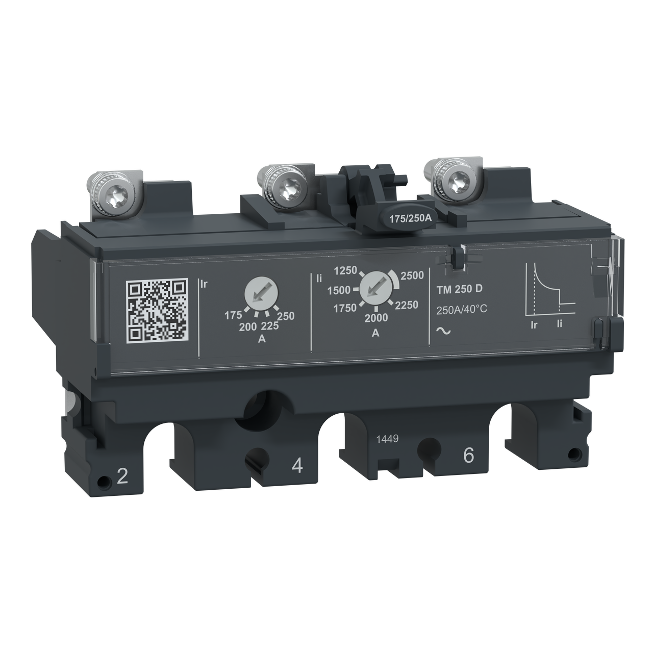 Sganciatore TM250D, ComPacT NSX250, 3 poli, protezioni magnetotermiche, valore nominale 250A