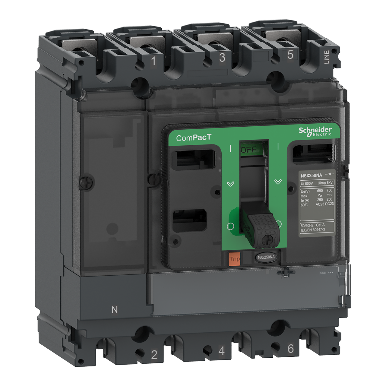 Sezionatore, ComPacT NSX250NA, 4 poli, corrente termica Ith 250A