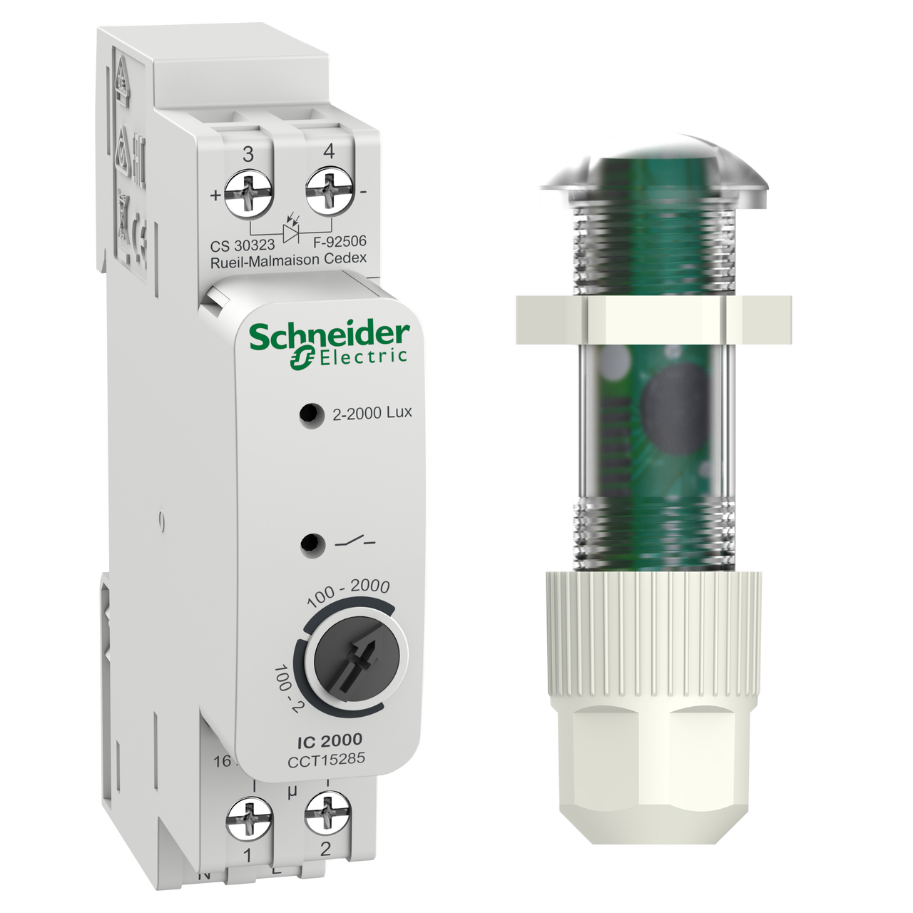 Interruttore crepuscolare Acti 9 IC2000 per interni (2 - 2000 lux)
