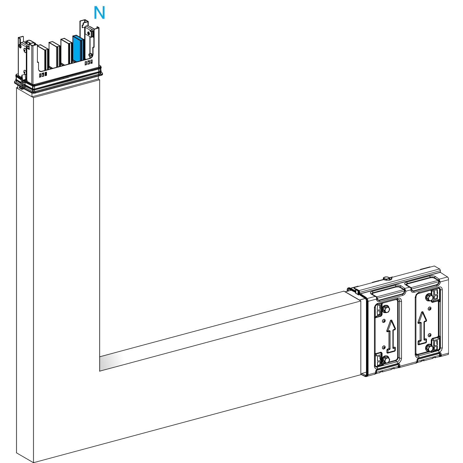 Angolare verticale pe interno 4 poli 250A a misura – Immagine 3 di 3