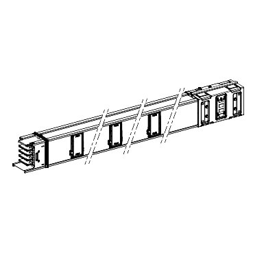 Canalis - Elemento rettilineo - 1000 A - 2 m - 6 derivazioni – Immagine 2 di 3