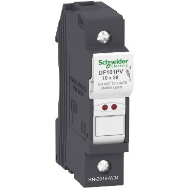 Porta fusibile TeSys DF per fotovoltaico, calibro del fusibile 10x38, 1P, corrente termica convenzionale 32 A – Immagine 2 di 3