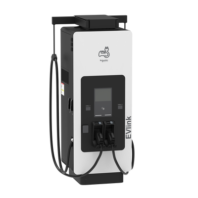 Fast charging station, EVlink Pro DC, 150kW, CCS2 + CCS2 connectors, 3.6m cable with cable management system, credit card reader