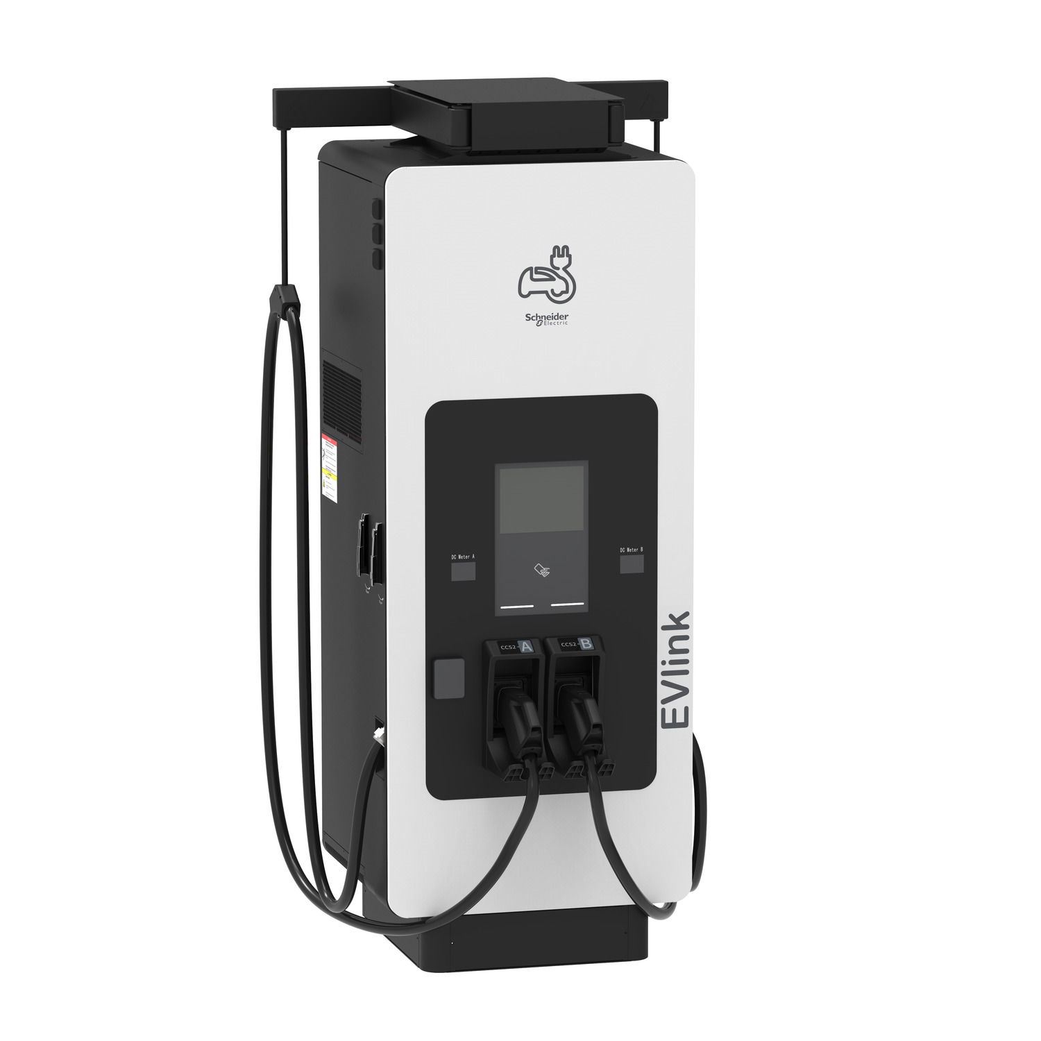 Fast charging station, EVlink Pro DC, 180kW, CCS2 + CCS2 connectors, 3.6m cable with cable management system, credit card reader – Immagine 3 di 5