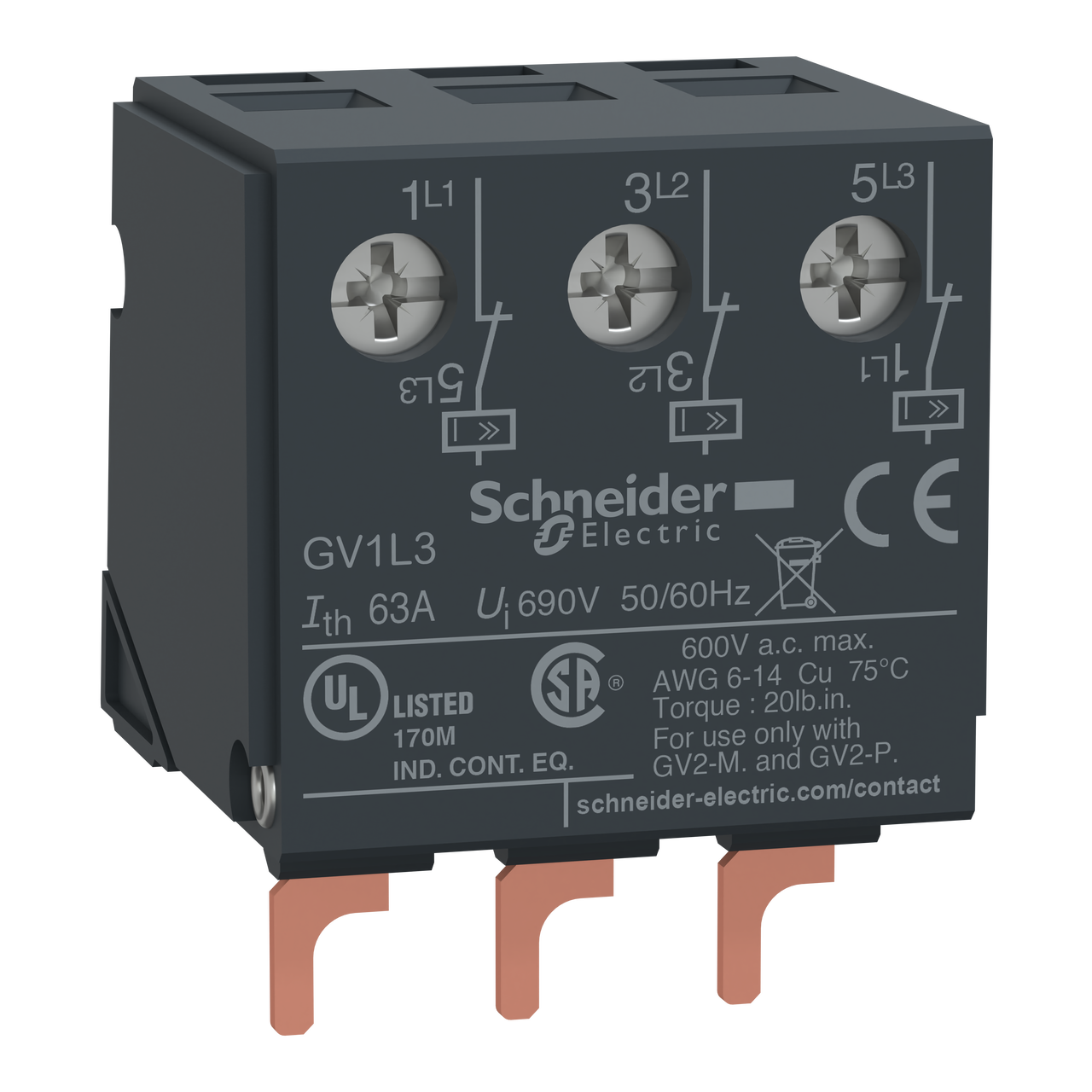 Blocco limitatore superiore TeSys GV2ME/GV2P