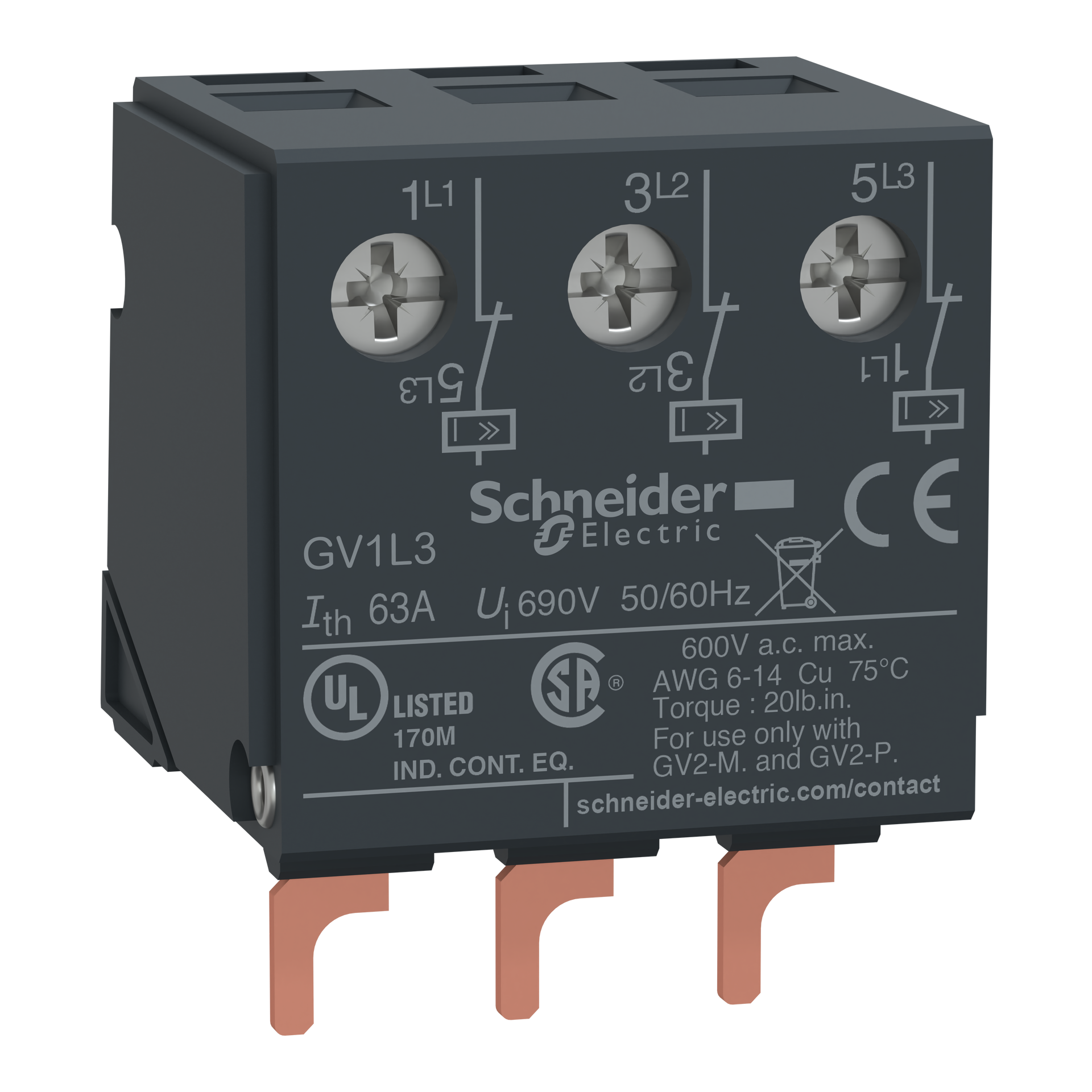 Blocco limitatore superiore TeSys GV2ME/GV2P