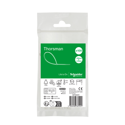 Accessori, Mureva Tube & Fix, Fascette di Cablaggio, 100x2.5mm, trasparente, incolore [prezzo per 100pz]