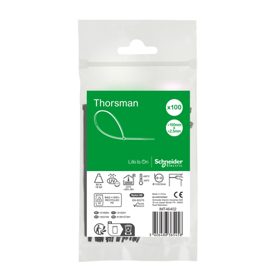 Accessori, Mureva Tube & Fix, Fascette di Cablaggio, 100x2.5mm, nero [prezzo per 100pz]