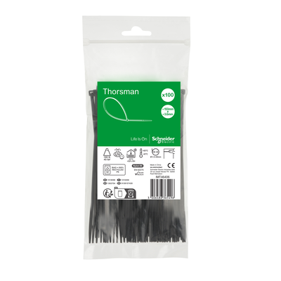 Accessori, Mureva Tube & Fix, Fascette di Cablaggio, 150x3.6mm, nero [prezzo per 100pz]