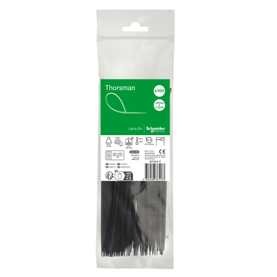 Accessori, Mureva Tube & Fix, Fascette di Cablaggio, 200x2.5mm, nero [prezzo per 100pz]