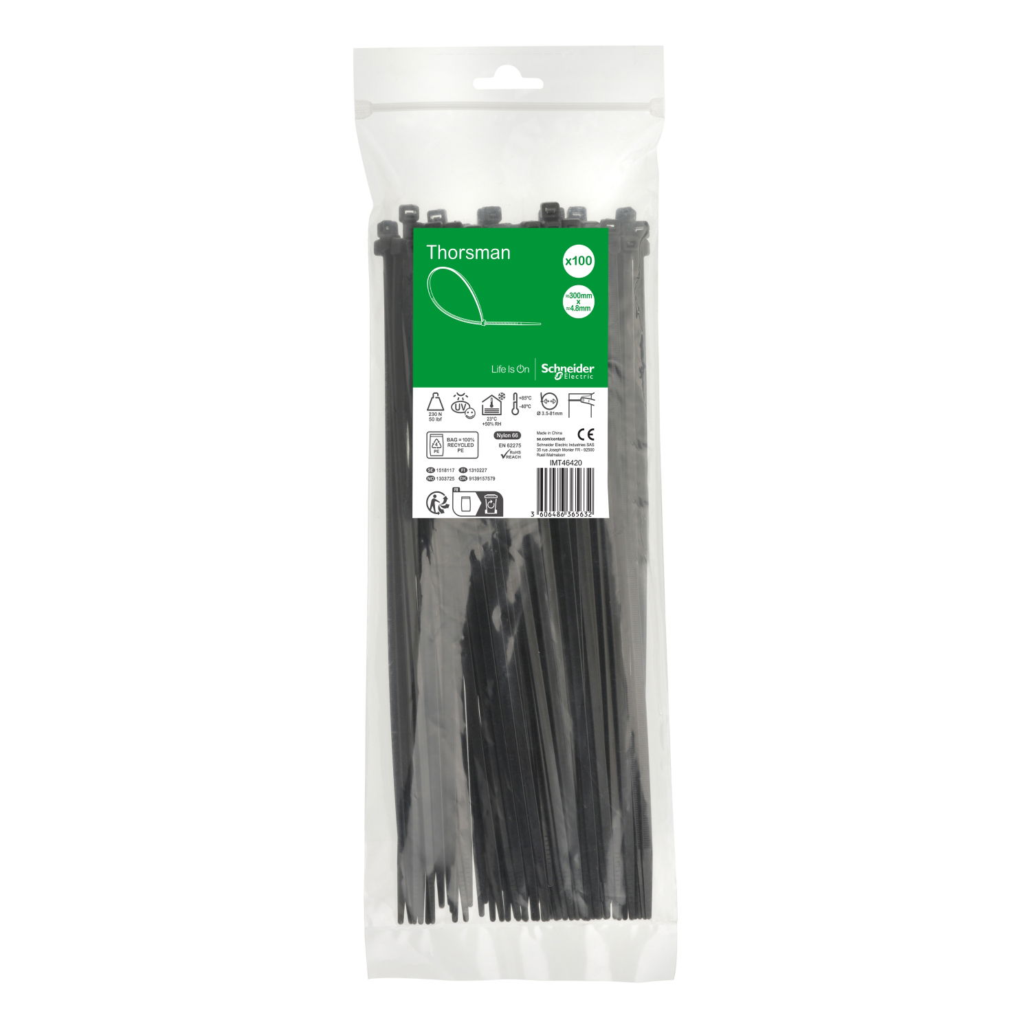 Accessori, Mureva Tube & Fix, Fascette di Cablaggio,  300x4.8mm, nero [prezzo per 100pz] – Immagine 3 di 3