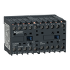 Reversing Contactor, TeSys K, 3P, AC-3/AC-3e,440V 6A, 1NO, 24V AC coil, solder pins