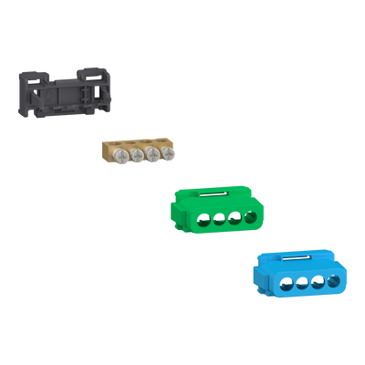 Kit morsettiera Linergy, 4 fori, 2x16 mm² + 2x10 mm², terra o neutro