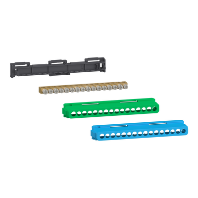Kit morsettiera Linergy, 16 fori, 8x16 mm² + 8x10 mm², terra o neutro
