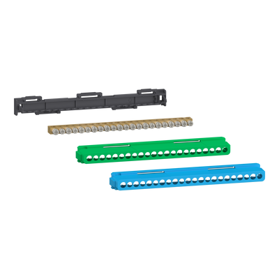 Kit morsettiera Linergy, 22 fori, 11x16 mm² + 11x10 mm², terra o neutro
