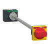 Manovra rotativa rinviata, ComPacT NSXm, manovra rossa su fronte giallo, lunghezza 200albero da mm a 600mm, IP65