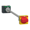 Manovra rotativa rinviata, ComPacT NSXm, manovra rossa su fronte giallo, lunghezza 200albero da mm a 600mm, IP65