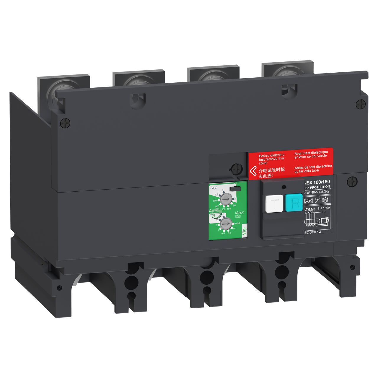 Modulo di protezione aggiuntivo per correnti differenziali VigiPacT, ComPacT NSX 100/160, 200da VAC a 440VAC, da 30 mA a 30 A, 4 poli
