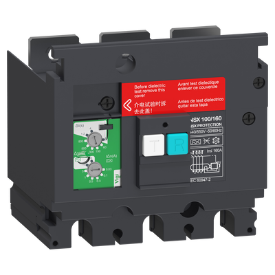 Modulo di protezione aggiuntivo per correnti differenziali VigiPacT, ComPacT NSX 100/160, 440da VAC a 550VAC, da 30 mA a 30 A, 3 poli