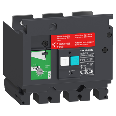 Modulo di allarme differenziale VigiPacT, ComPacT NSX 400/630, da 200 VAC a 440 VAC, da 30 mA a 30 A, 3 poli