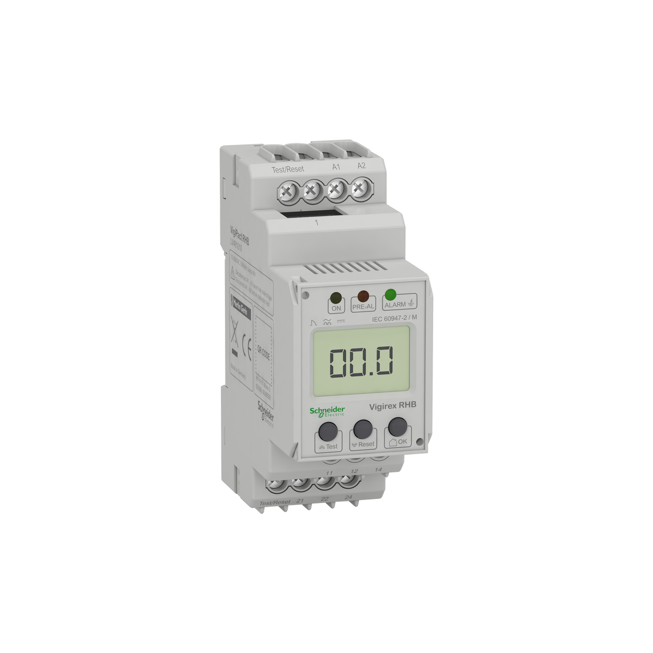 Relè di protezione corrente differenziale, VigiPacT RHB, tipo B, 30mA-3A, 100-250VAC/DC, montaggio su guida DIN