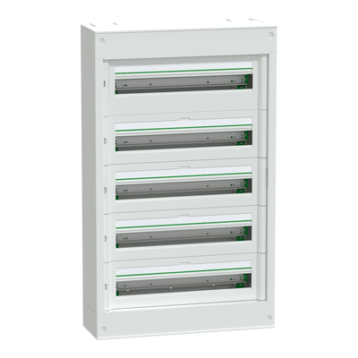 Centralino per apparecchi modulari, PrismaSeT S, parete, 5 x 24 moduli, 1 morsettiera di terra, senza porta