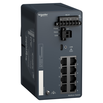 Switch gestito esteso Modicon, 8 porte in rame