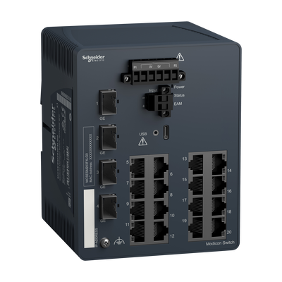 Modicon Managed Switch - 16 porte in rame + 4 Gigabit SFP