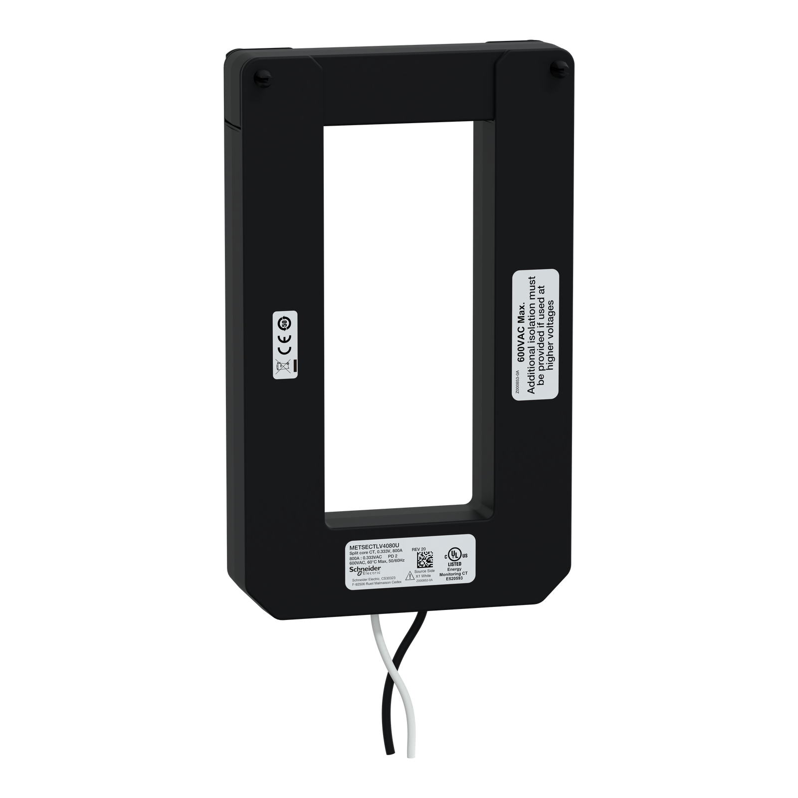 Trasformatore Amperometrico, PowerLogic, TA LVCT apribile, 800 A, uscita 0,333 V, 146x63 mm