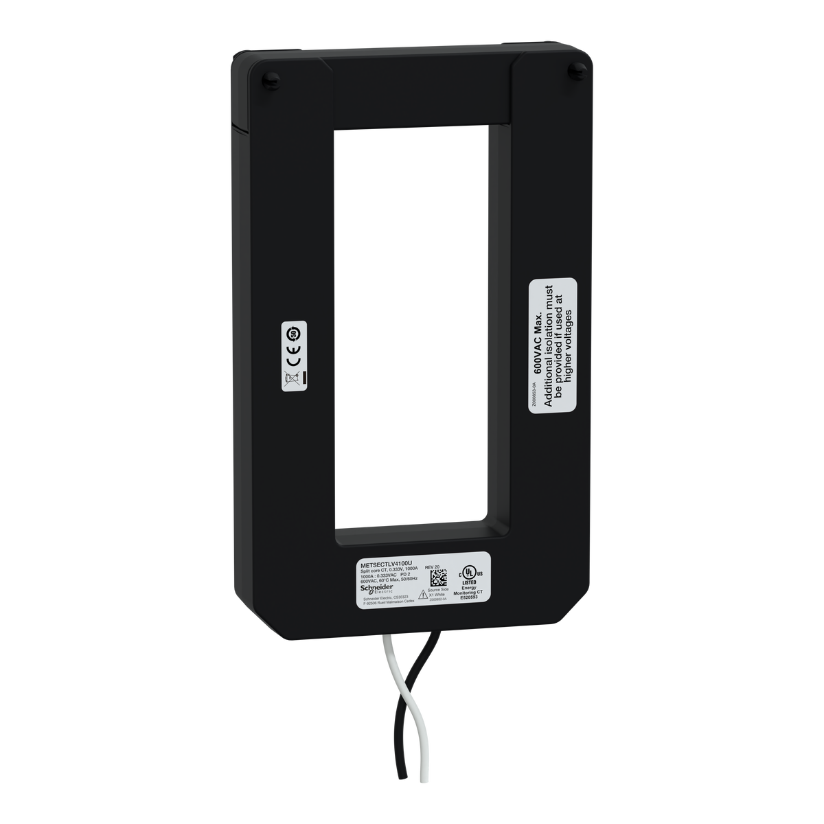 Trasformatore Amperometrico, PowerLogic, TA LVCT apribile, 1000 A, uscita 0,333 V, 146x63 mm
